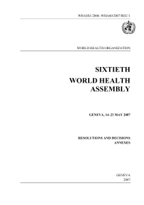 SIXTIETH WORLD HEALTH ASSEMBLY