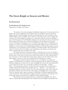 The Green Knight as Saracen and Mentor Lin Baumeister