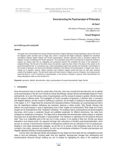 Deconstructing the Psychoanalyst of Philosophy Mediterranean Journal of Social Sciences Ali Zare'i
