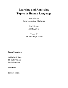 Learning  and  Analyzing Topics  in  Human  Language