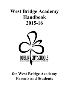 West Bridge Academy Handbook 2015-16 for West Bridge Academy