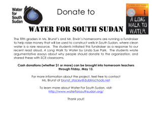 Donate to  WATER FOR SOUTH SUDAN