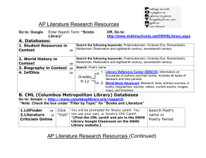 AP Literature Research Resources A. Databases: “Scioto