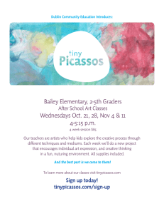 Bailey Elementary, 2-5th Graders 4-5:15 p.m. After School Art Classes