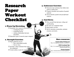Research Paper 3.  Endurance Exercises