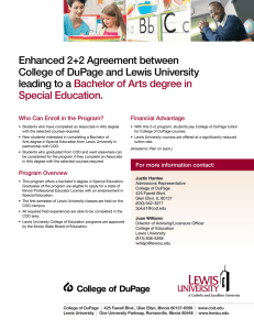 Enhanced 2+2 Agreement between College of DuPage and Lewis University