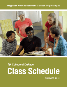 Class Schedule Summer 2012 Register Now at cod.edu! Classes begin May 29