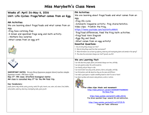 Miss Marybeth’s Class News Weeks of: April 24-May 6, 2016