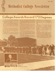 Methodist College Newsletter College Awards Record 172 Degrees BULLETIN OF METHODIST COLLEGE