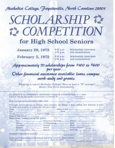 SCHOLARSHIP COMPETITION ~,~ for High School Seniors