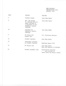 NEWS RELEASES CHRONOLOGICAL FILE JANUARY, 1970 DATE