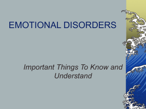 EMOTIONAL DISORDERS Important Things To Know and Understand
