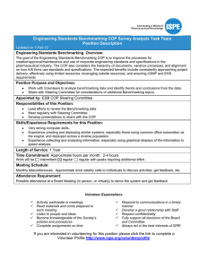Engineering Standards Benchmarking COP Survey Analysis Task Team Position Description