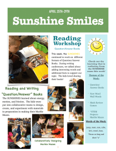 Sunshine Smiles Reading Workshop APRIL 25TH-29TH
