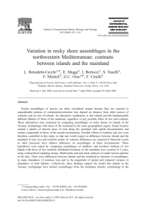 Variation in rocky shore assemblages in the northwestern Mediterranean: contrasts