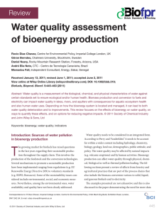 Water quality assessment of bioenergy production Review