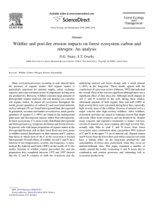 Wildfire and post-fire erosion impacts on forest ecosystem carbon and Abstract