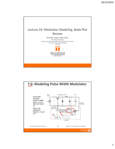 7.6: Modeling Pulse Width Modulator Lecture 24: Modulator Modeling, Bode Plot  Review 10/13/2015
