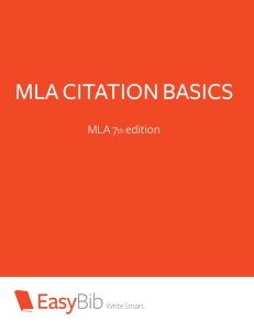 MLA CITATION BASICS MLA 7 edition th