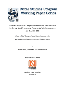 Economic Impacts on Oregon Counties of the Termination of  the Secure Rural Schools and Community Self‐Determination 