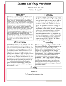 S carlet  and  Gr ay  Newsletter Monday Tuesday