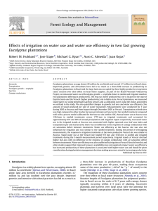 Effects of irrigation on water use and water use efﬁciency... Eucalyptus plantations Robert M. Hubbard ,