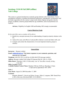 Sociology 2110-30 Fall 2009 (offline) Taft College