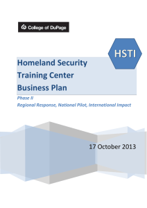 Homeland Security Training Center Business Plan