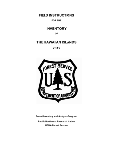 FIELD INSTRUCTIONS INVENTORY THE HAWAIIAN ISLANDS 2012