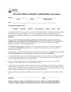 Adventist Midwest Health Confidentiality Agreement