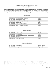 COD Paralegal Studies Program Electives Semester Guide This listing is provided