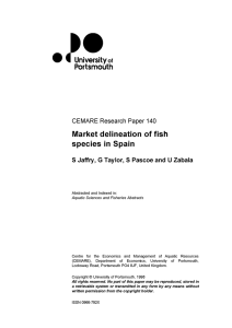 Market delineation  of fish species  in  Spain Portsmouth