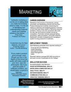 M ARKETING  CAREER OVERVIEW