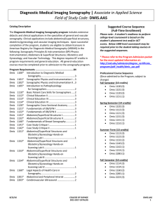 Diagnostic Medical Imaging Sonography | Field of Study Code:  Suggested Course Sequence