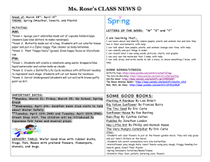 Ms. Rose’s CLASS NEWS AM:
