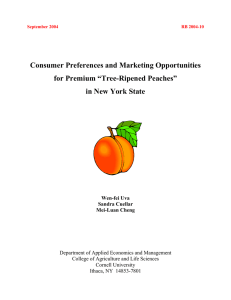 Consumer Preferences and Marketing Opportunities for Premium “Tree-Ripened Peaches”