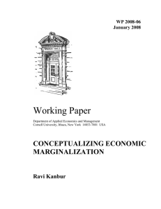 Working Paper CONCEPTUALIZING ECONOMIC MARGINALIZATION