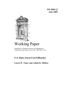 Working Paper  U.S. Dairy Farm Cost Efficiency WP 2005-12