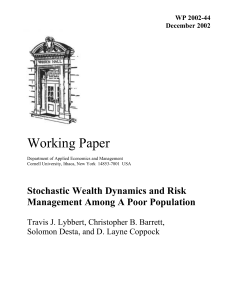 Working Paper Stochastic Wealth Dynamics and Risk Management Among A Poor Population