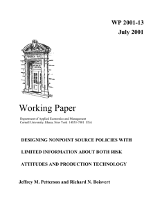 Working Paper WP 2001-13 July 2001