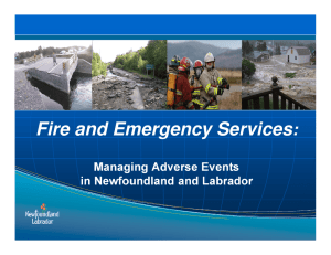 Fire and Emergency Services : Managing Adverse Events in Newfoundland and Labrador