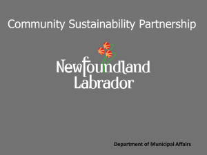 Community Sustainability Partnership Department of Municipal Affairs