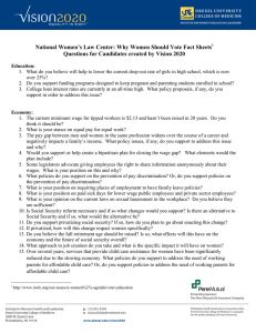 National Women’s Law Center: Why Women Should Vote Fact Sheets