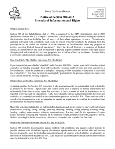 Notice of Section 504/ADA Procedural Information and Rights