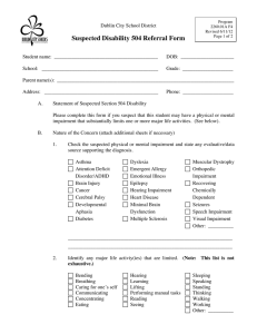 Suspected Disability 504 Referral Form