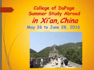 in Xi’an,China College of DuPage Summer Study Abroad