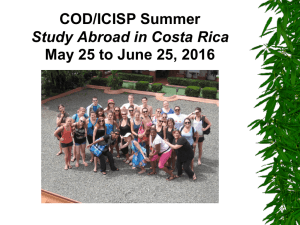 COD/ICISP Summer May 25 to June 25, 2016