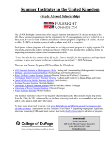 Summer Institutes in the United Kingdom  (Study Abroad Scholarship)