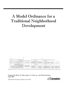 A Model Ordinance for a Traditional Neighborhood Development