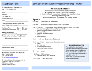Registration Form Zoning Board of Adjustment/Appeals Workshop – Buffalo Zoning Board Workshop